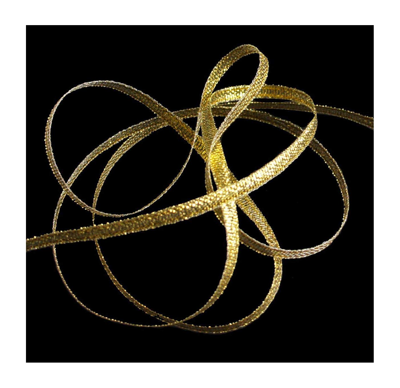 HAND ® 20m Gold/Silver Craft DIY Wedding Metallic Ribbon - Assorted Styles and Width (FG04 5mm Gold Sheer)