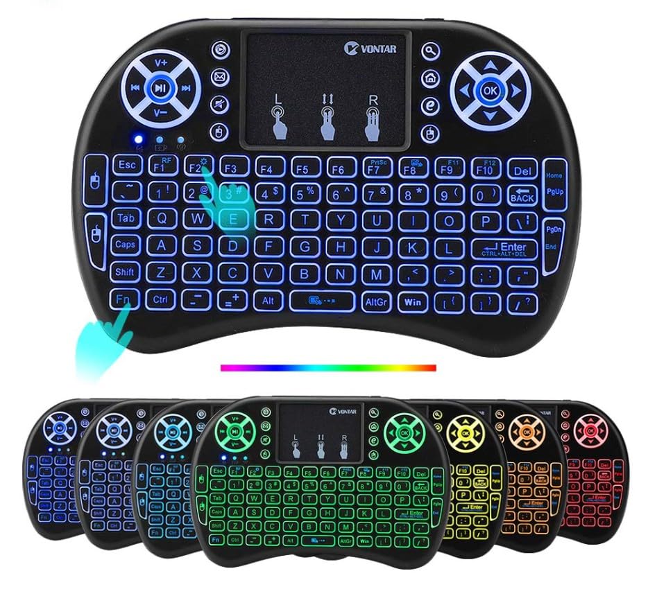 Mini clavier portable touches lumineuses RBG et souris haute précision
