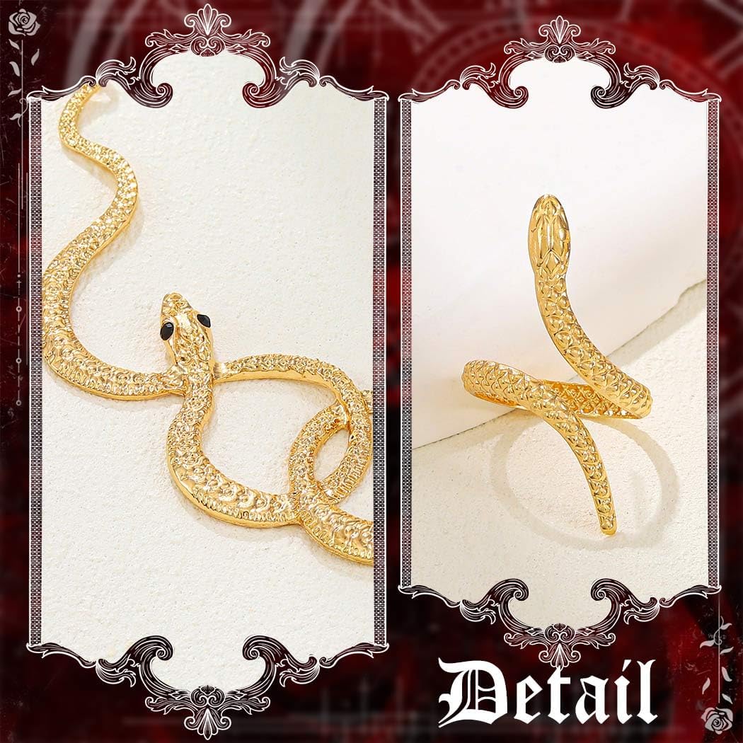 JAKAWIN Snake Necklace and Earrings Set Gold Costume Jewelry Set for Women - Image 6