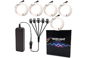 Ourbest 5-in-1 Electroluminescent Neon Strip Light Wire with Battery Pack