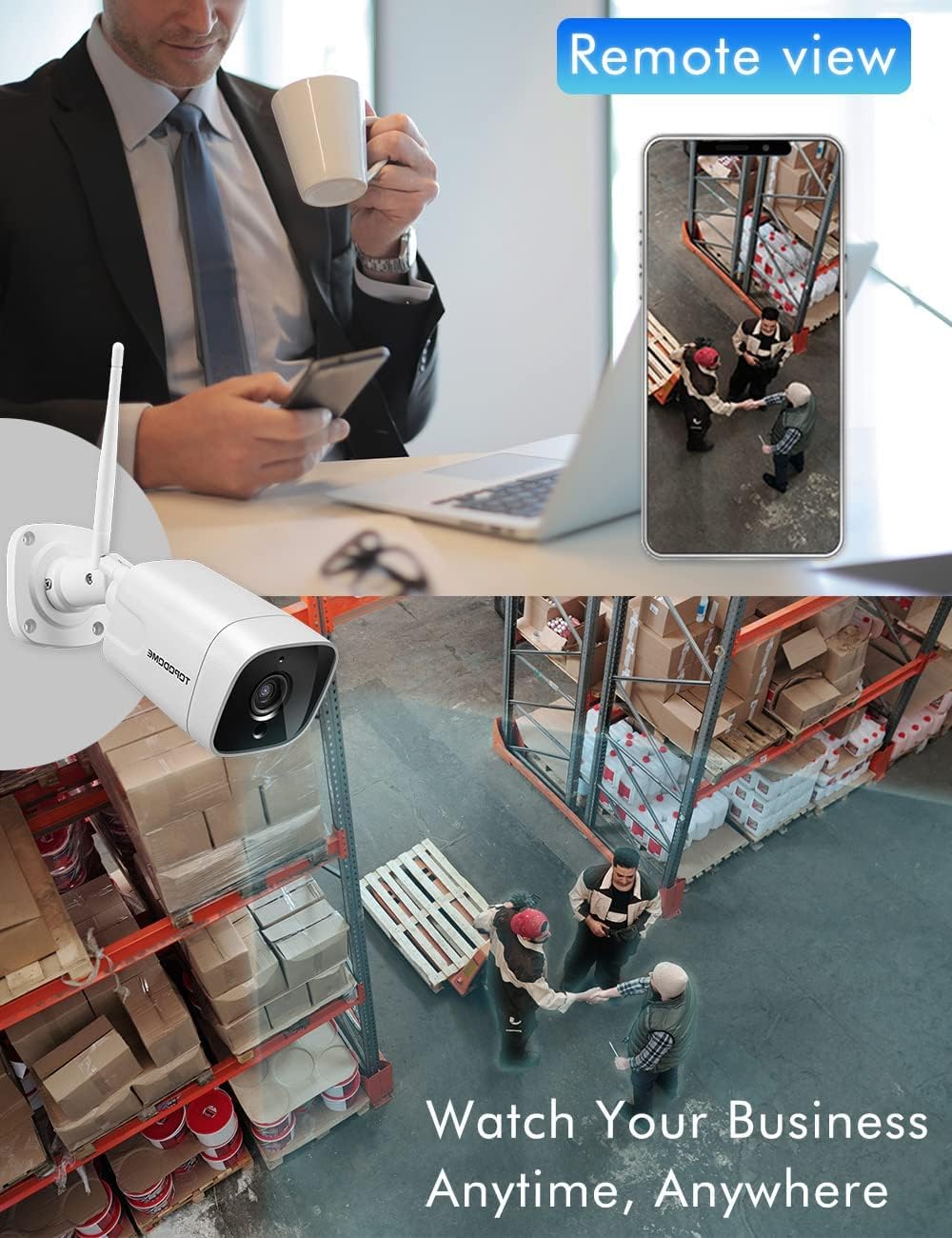 Wi-Fi Bullet Security Camera Outdoor,1080P ONVIF IP WiFi Surveillance Camera, Humanoid Detect/ 2-Way Audio/Siren Alarm/SD Card/Night Vision, Weatherproof IP66 Metal Case (White)