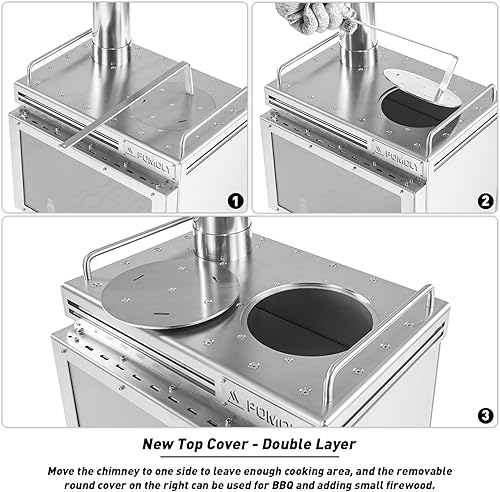 Miniatura 6 de POMOLY Estufa de leña para tienda de campaña, estufa de leña Dweller Max 2.0 de acero inoxidable para senderismo, cocina, calefacción