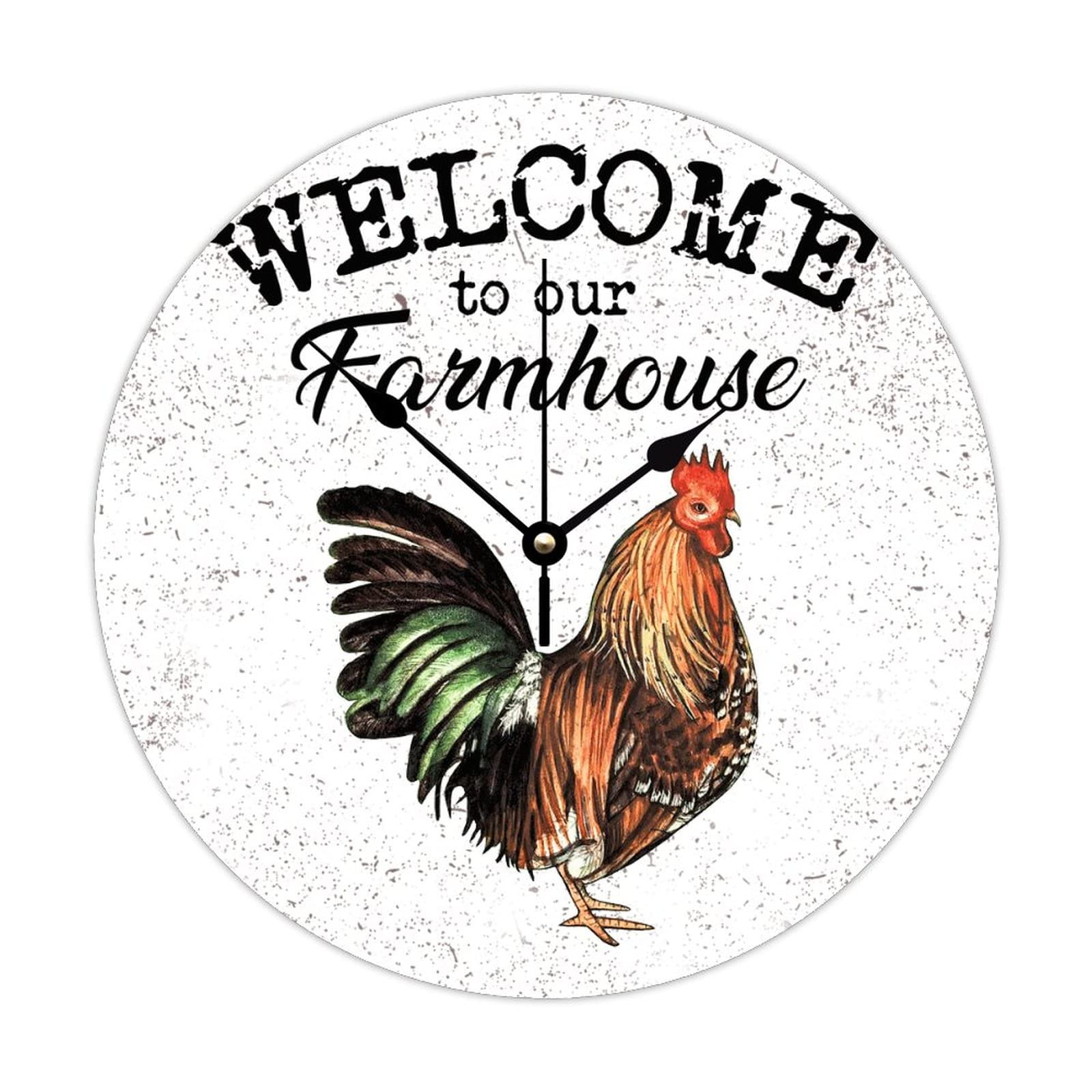 Horloge coq de ferme en bois 38cm pour décoration cuisine et chambre