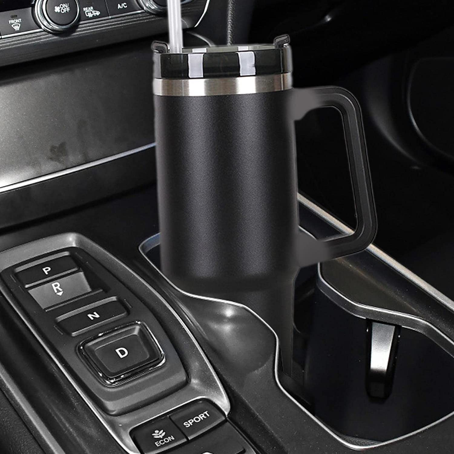 Termo Con Pajita Vaso Stanley Con Asa Y Pajita, Taza De Café De Viaje 100% A Prueba De Fugas, Vaso De Acero Inoxidable Aislado Para Bebidas Frías Y Calientes, Apto Para Lavavajillas