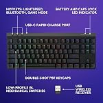 Logitech G515 Lightspeed TKL Low Profile Wireless Gaming Keyboard, LIGHTSYNC RGB, Thin Tenkeyless Design, PBT Keycaps, Tactile (Brown) Mechanical Switches - Black