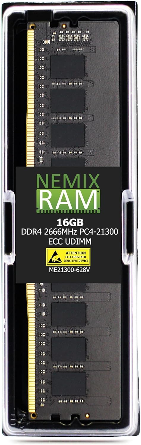 NEMIX RAM 16GB (1X16GB) DDR4 2666MHZ PC4-21300 2Rx8 1.2V CL19 288-PIN VLP ECC Unbuffered UDIMM Memory Compatible with Supermicro MEM-DR416L-CV02-EU26 ECC