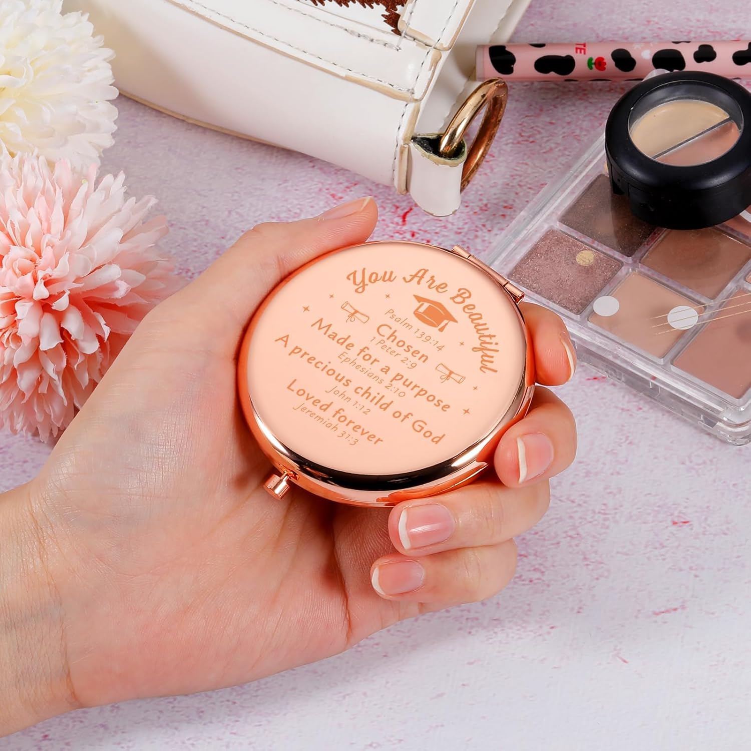 2026 Graduation Gifts for Her, Class of 2026 High School College Graduation Gift for Her 5th 8th Grade Graduation Decoration Daughter Gift from Mom Religious Bible Verse Compact Mirror Senior 2026 - Image 7