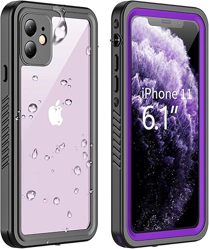 Funda impermeable para iPhone 11 2019 (6.1 pulgadas), incluye protector de pantalla de 360 grados y protección de cuerpo completo, transparente, de