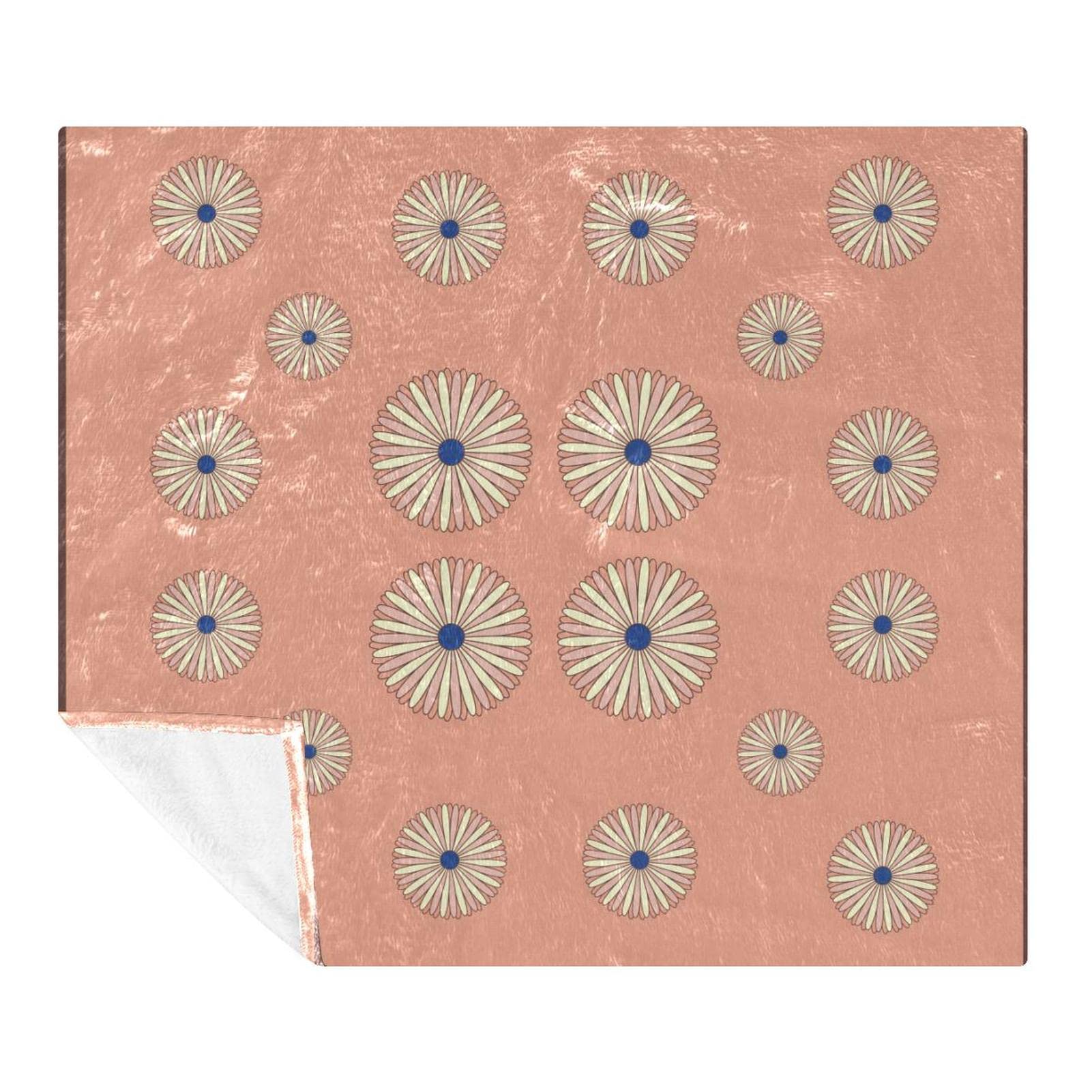 Couverture Polaire Marguerite Fleur Vintage pour Lit et Canapé
