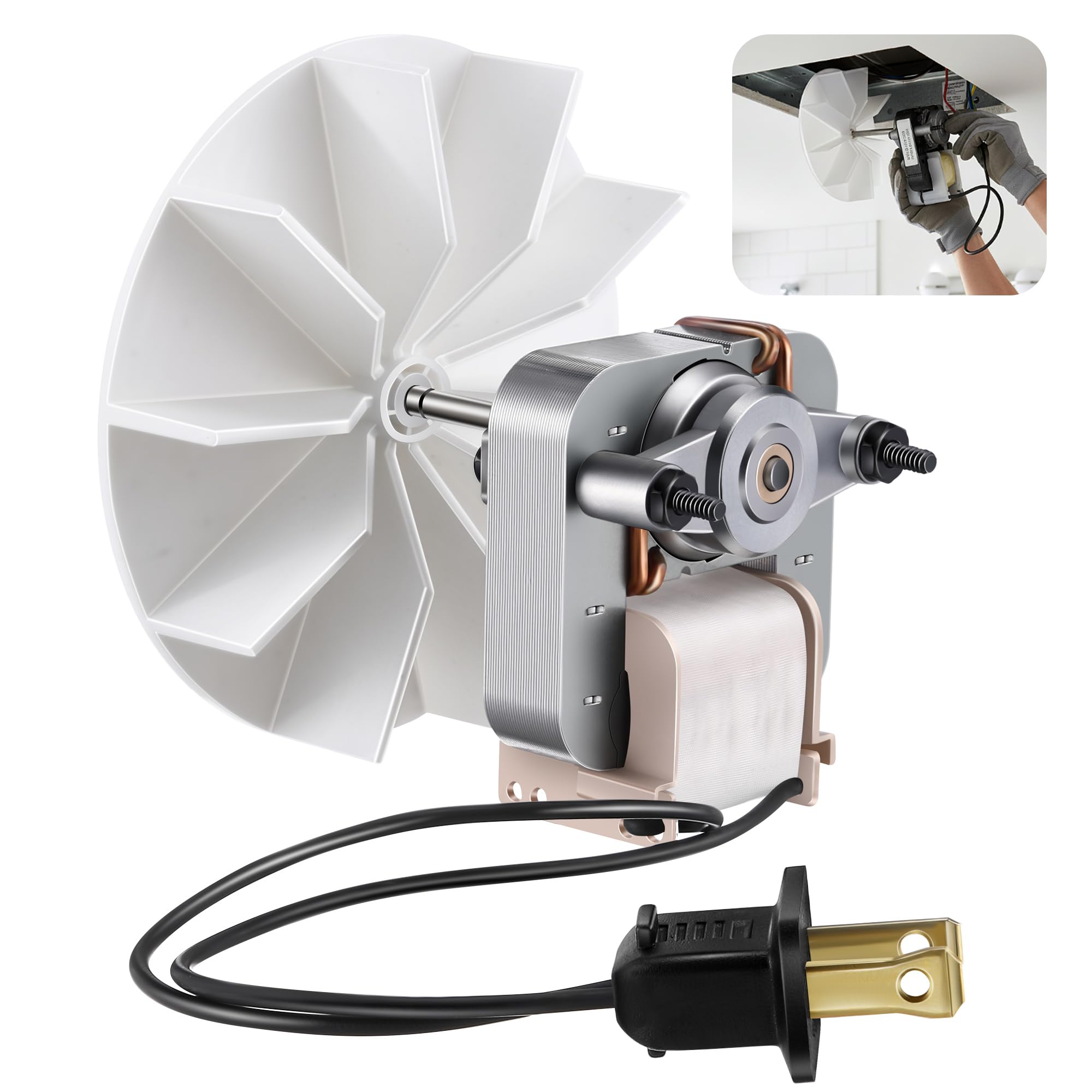 Photo 1 of Gulfmew 120V 50CFM Bathroom Vent Fan Motor Replacement Compatible with Broan-NuTone, Bathroom Vent Exhaust Fan Motor Compatible with C65878, VFM100, E498-1, 82423K, K111, C01575(0.65a)
