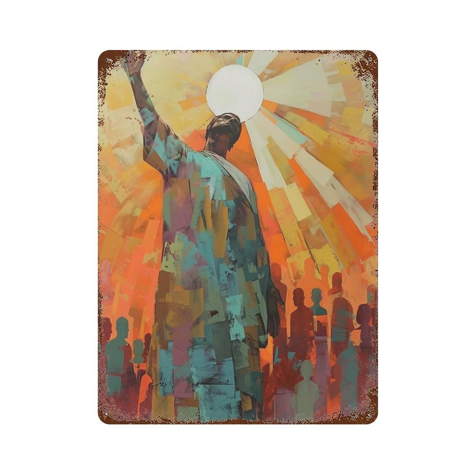 MGHTGRWE Christ’s Radiance 02 Poster Wall Art Iron Vintage Metal Tin Sign Modern Home Cofffee Club Art Bar Shop Decor 40x30cm
