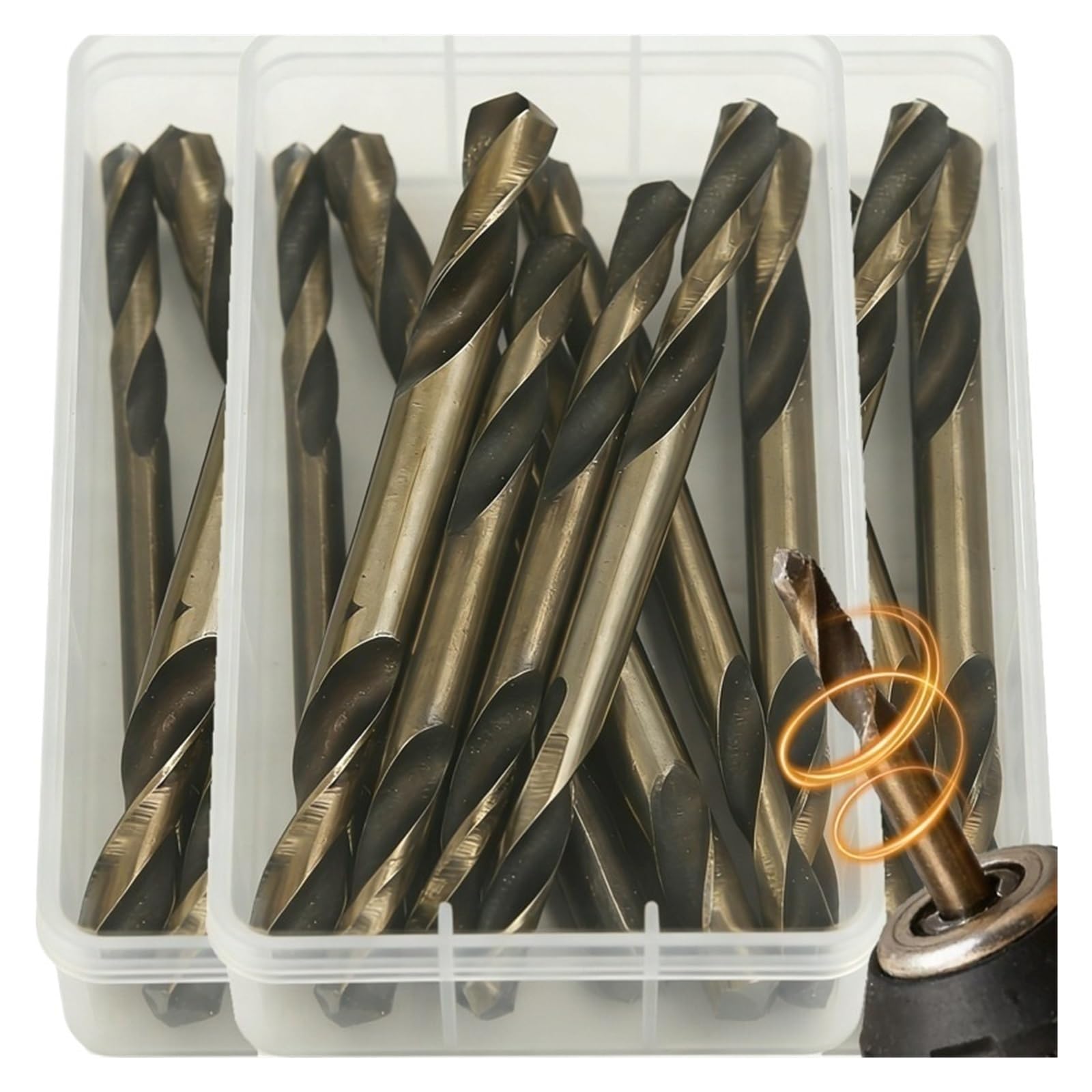 Brocas de cobalto de doble punta Brocas de barrena de doble cabeza, herramienta eléctrica de posicionamiento de perforación de acero alto, brocas eléctricas de apertura de rosca, 6/30 Uds.(30pcs-5set)