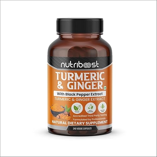 Miniatura 2 de Curcumina de cúrcuma y jengibre con extracto de pimienta negra, 95% curcuminoides estandarizados 1950 mg  Pimienta negra para máxima absorción,