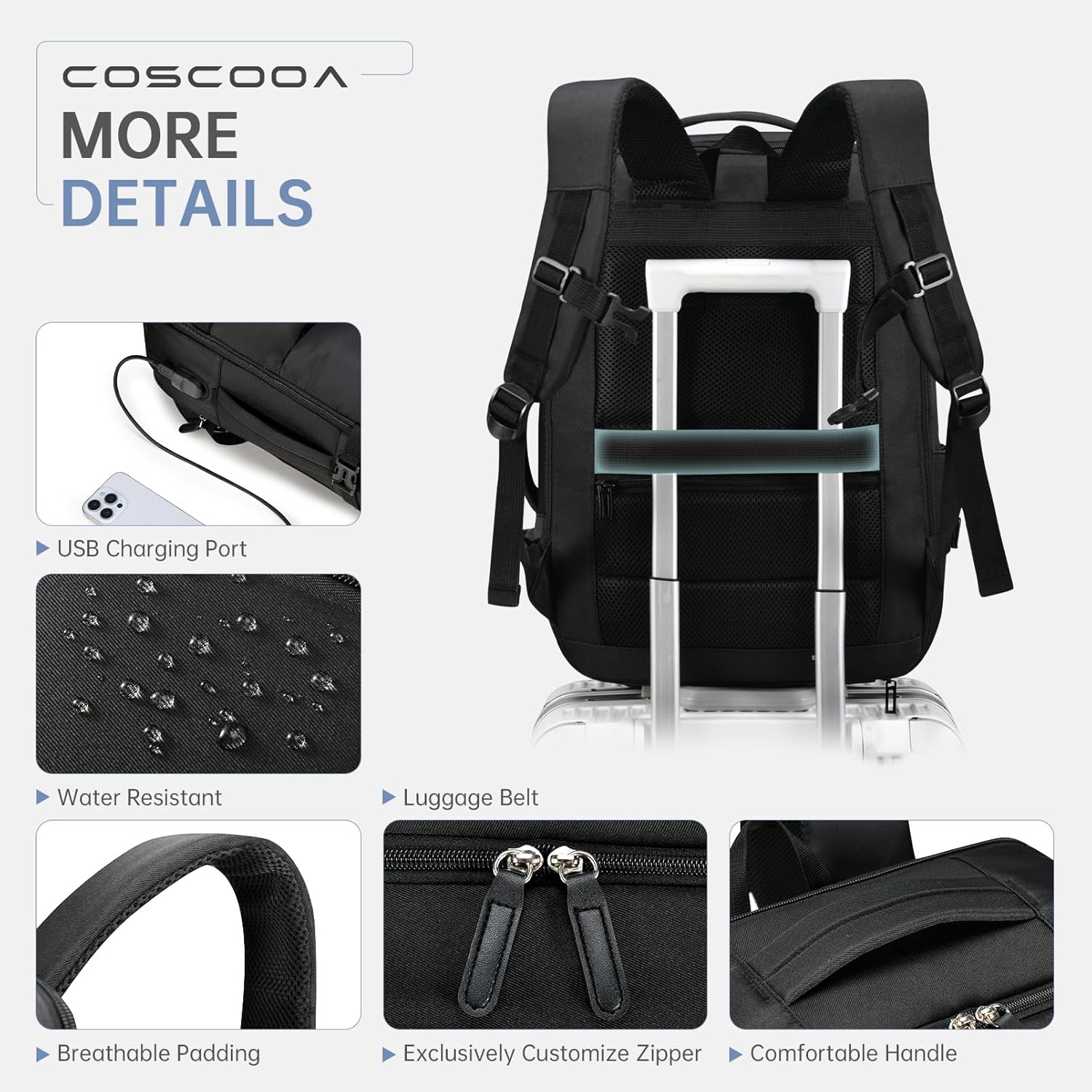 Expandable Carry On Travel Backpack,For Frontier Airlines Personal Item Bag 18x14x8 Underseat Travel Duffel Bag,17 inch Laptop Backpack Flight Approved - Image 4