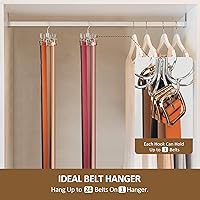 Vista 3 de ZEDODIER Percha para Cinturones, Paquete de 2 Estantes para Cinturones Organizadores de Accesorios de Armario, Capacidad Máxima de Almacenamiento
