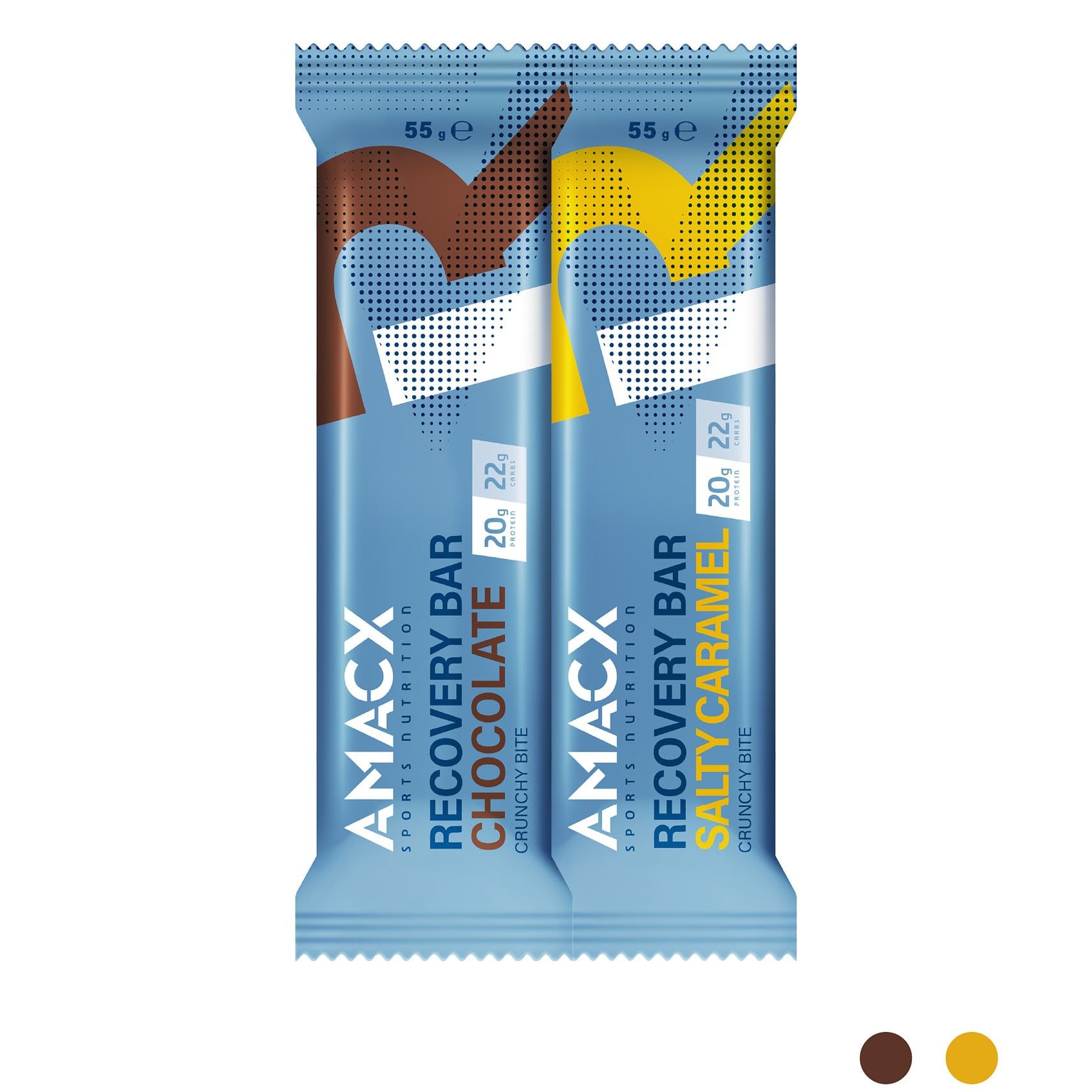 AMACX Barre Protéinée Post-Entraînement – Healthy Snacks Protéiné Recovery – Paquet de 12 – 20g de Protéines par Barre avec Whey Protein – Enrobage Chocolat – Nutrition Sportive – Chocolat