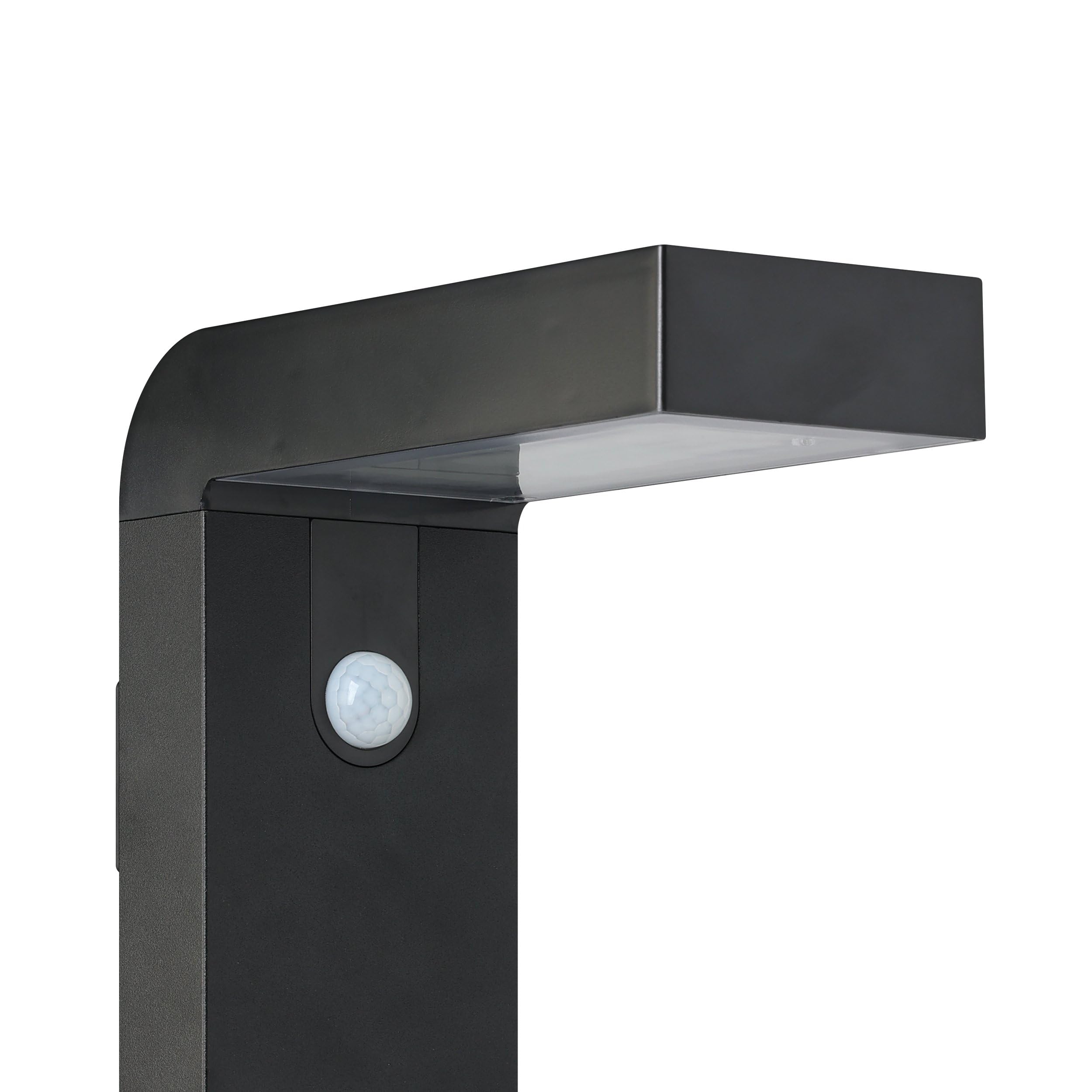 EGLO LED Wandlampe außen Barracconi Outdoor Solarlampe | mit Bewegungsmelder und Dämmerungssensor, Außenlampe solar aus schwarzem Aluminium, IP44