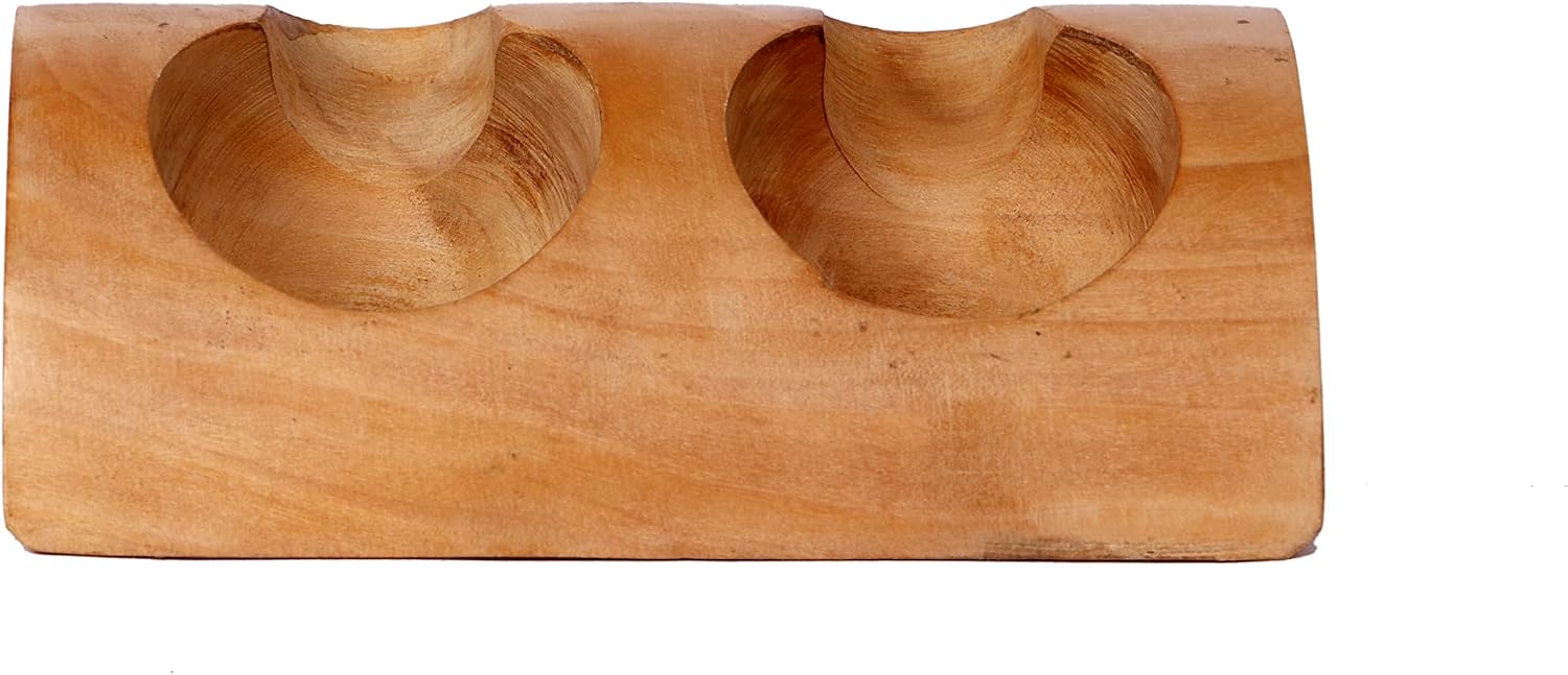 Wooden Tobacco Pipe Stand Holder Rack for 2 Tobacco Smoking Pipes, Handmade from Solid Wood