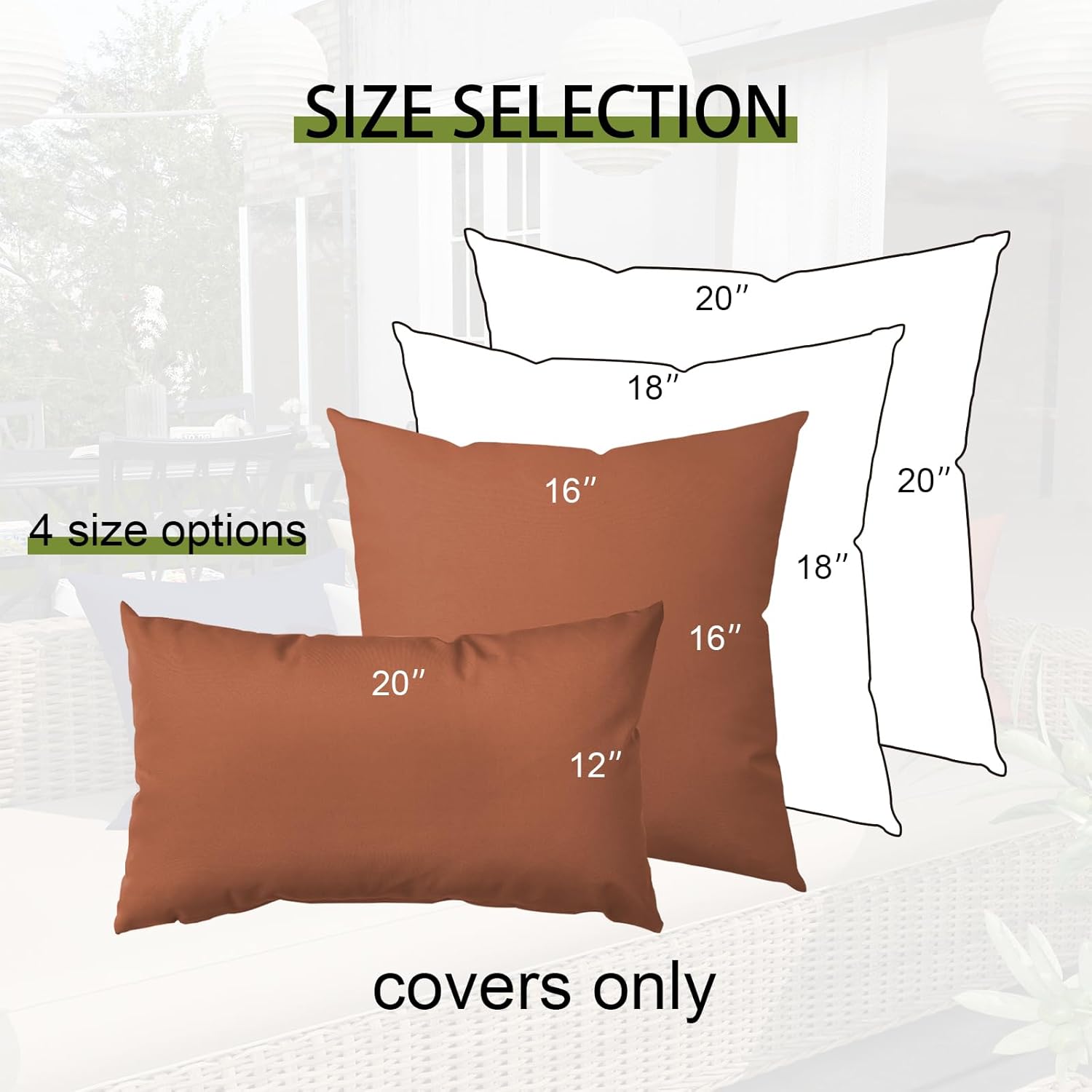 2 Pack Outdoor Decorative Pillow Covers Waterproof for Patio Garden Porch Poolside Sofa Chair Cushions, 18x18 Inch, Red - Image 2