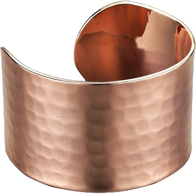 Pure Hammered 1.5mm Thick Turkish Copper Cuff Bracelet for Women Adjustable