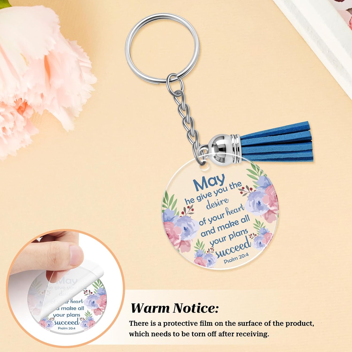 8Pcs Christmas Christian Party Favor Faith Christian Keychain for Women Inspirational Bible Verse Keychains Bulk for Friends Teen Girl Spiritual Gifts Religious Biblical Gift Religious Baptism Gift - Image 3