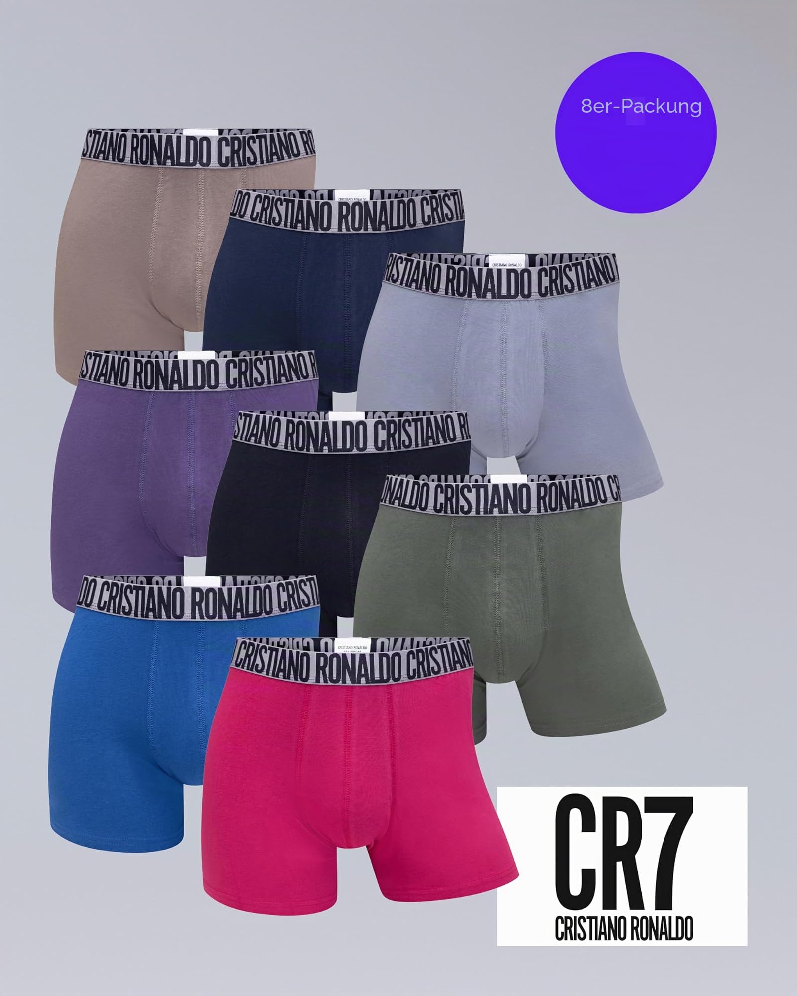 CR7 Boxershorts Herren Baumwolle (8er Pack) Unterhosen Herren von Cristiano Ronaldo