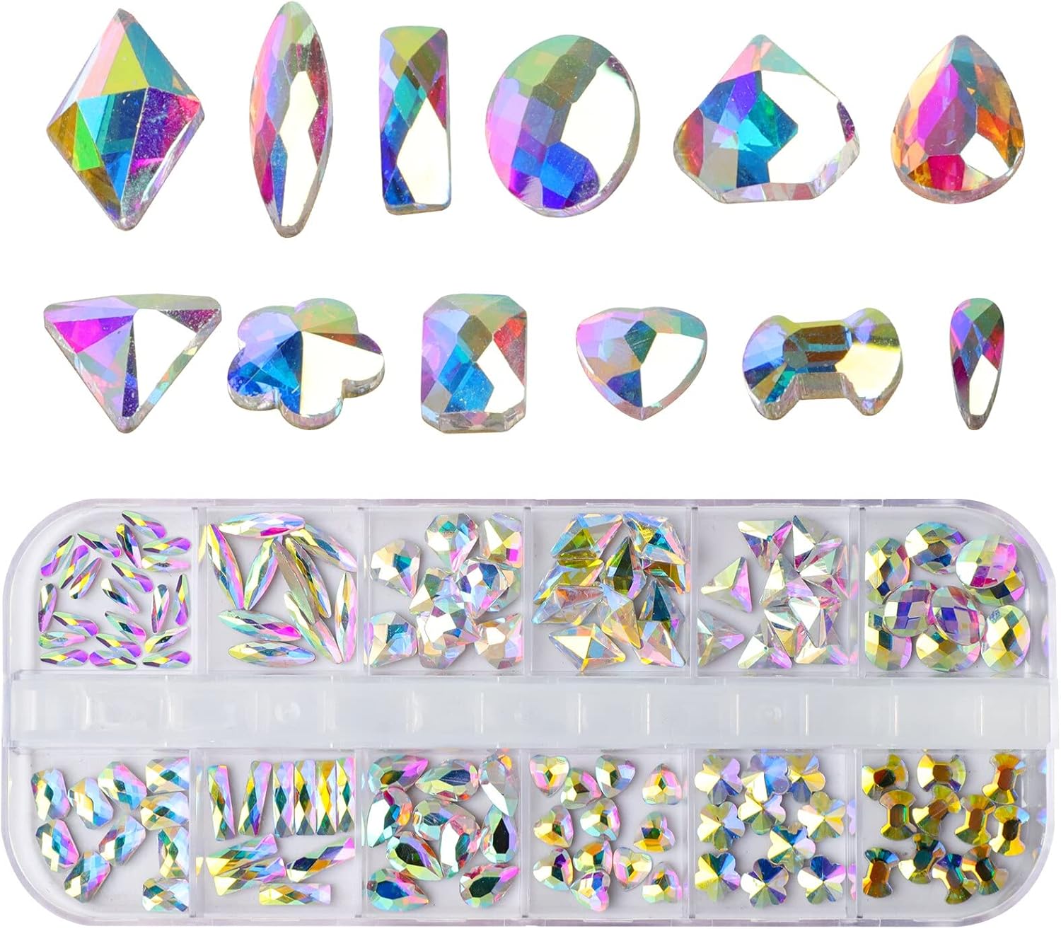 Biutee DIY Nail Art Crystal Glitter Rhinestone 3D Nail Art Decoration Acrylic Diamond Drill Gems Decoration Nail Art Accessories - (Style A, Color: MJZ-0223)