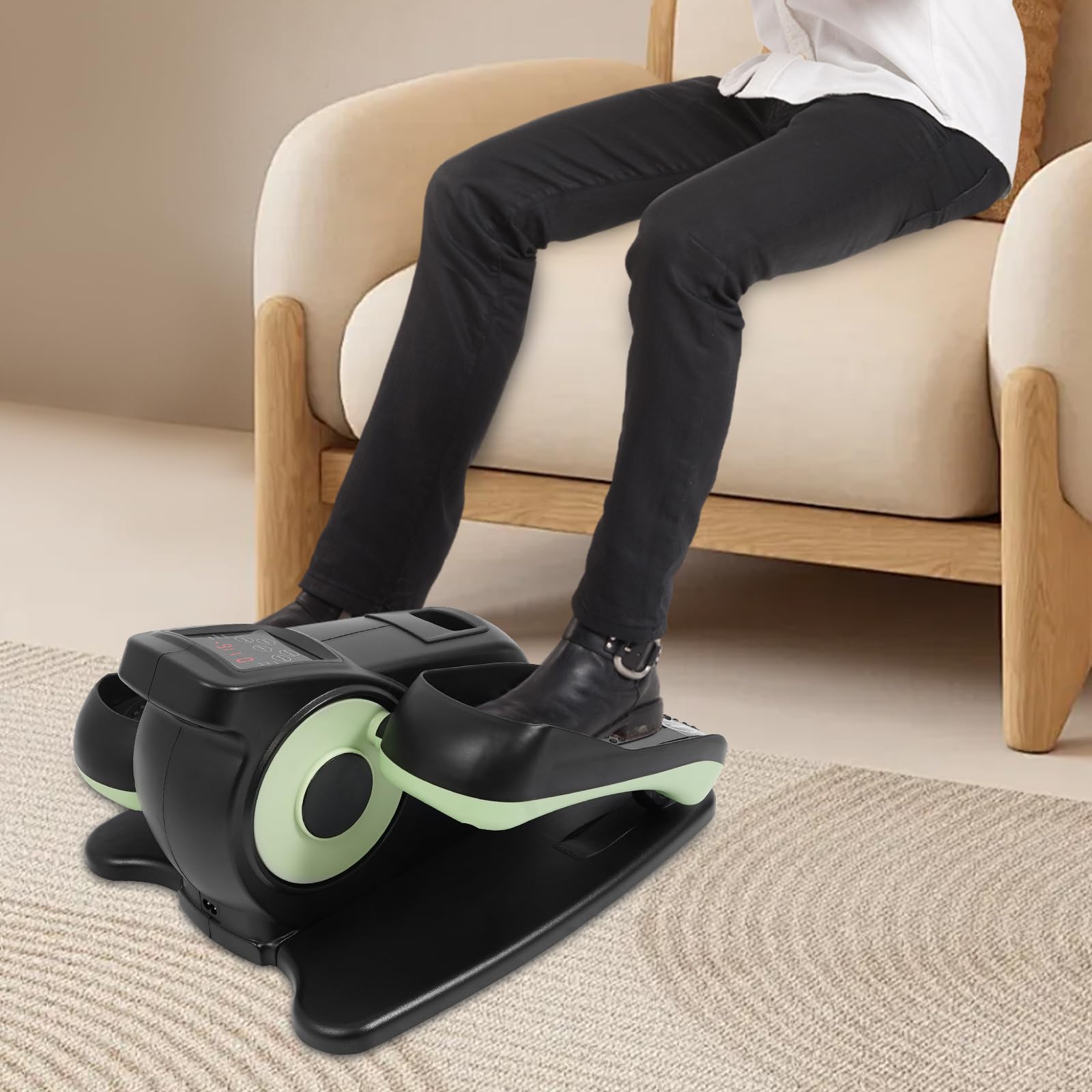 Allenatore ellittico sotto la scrivania con telecomando - Pedali elettrici silenziosi e portatili con 8 velocità regolabili e indicatore LED per casa e ufficio