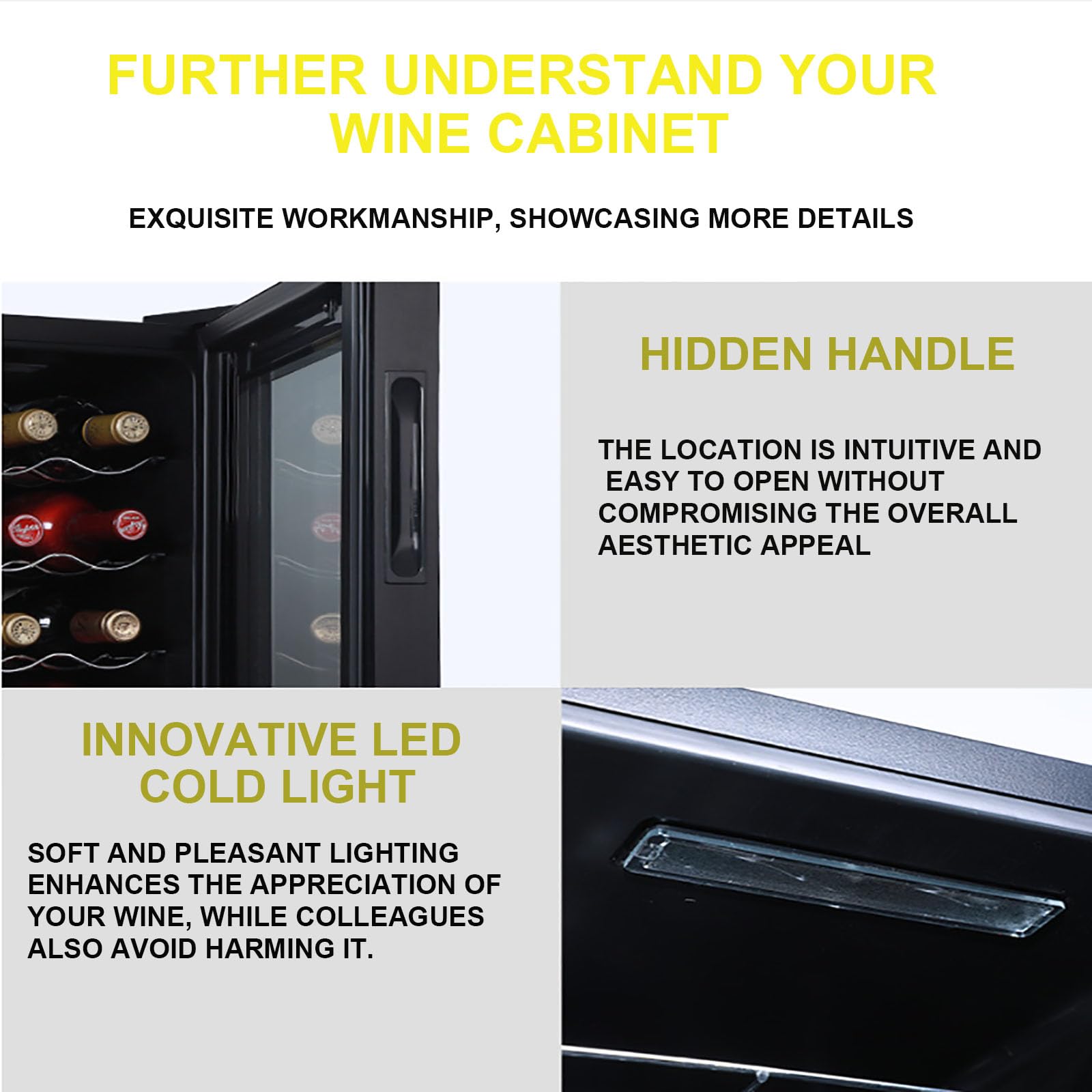Refrigerador para Vinos De 12 Botellas, Vinoteca Compacta para Vinos Tintos, Blancos Y Champán. Vinoteca Independiente Con Puerta de Cristal Y Control Digital de Temperatura para Bar en Casa U Oficina