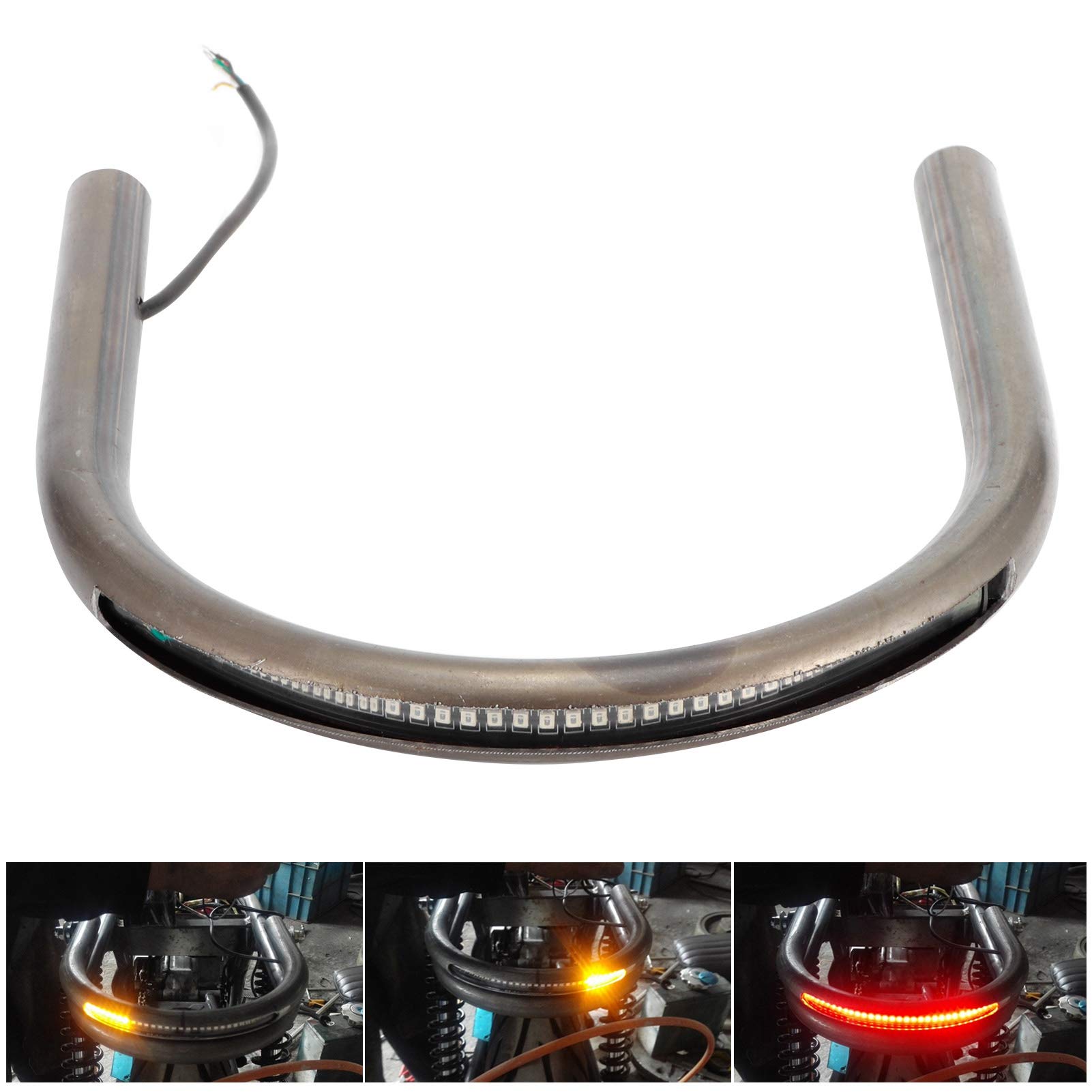 8,3 Pollici Sedile Posteriore Telaio con LED Freno Indicatori di Direzione Universale per Stile Cafe Racer (210mm)