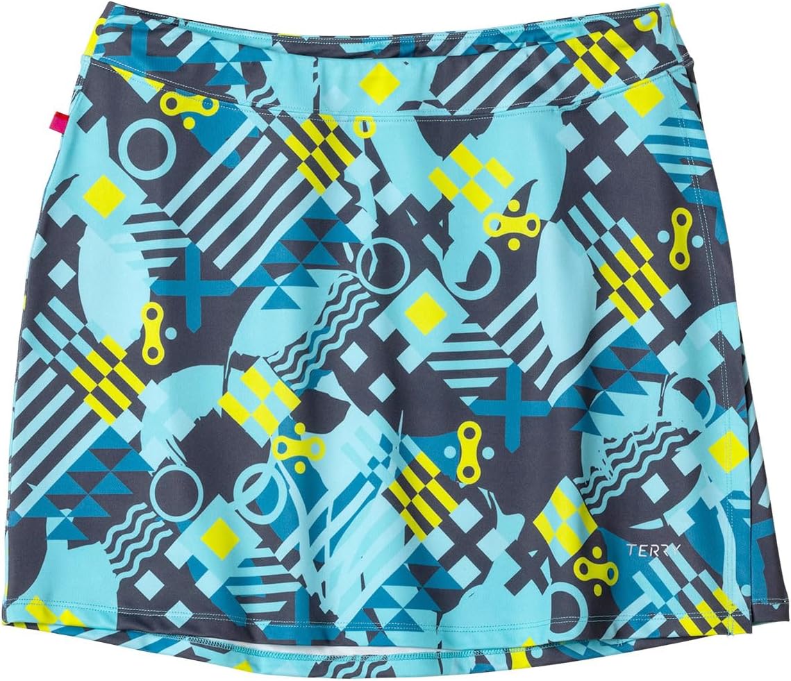 Terry Mixie Bike Skirt for Women, 16 Inch Slit Front Performance Athletic Cycling Tennis Hiking Golf Travel Cover Up