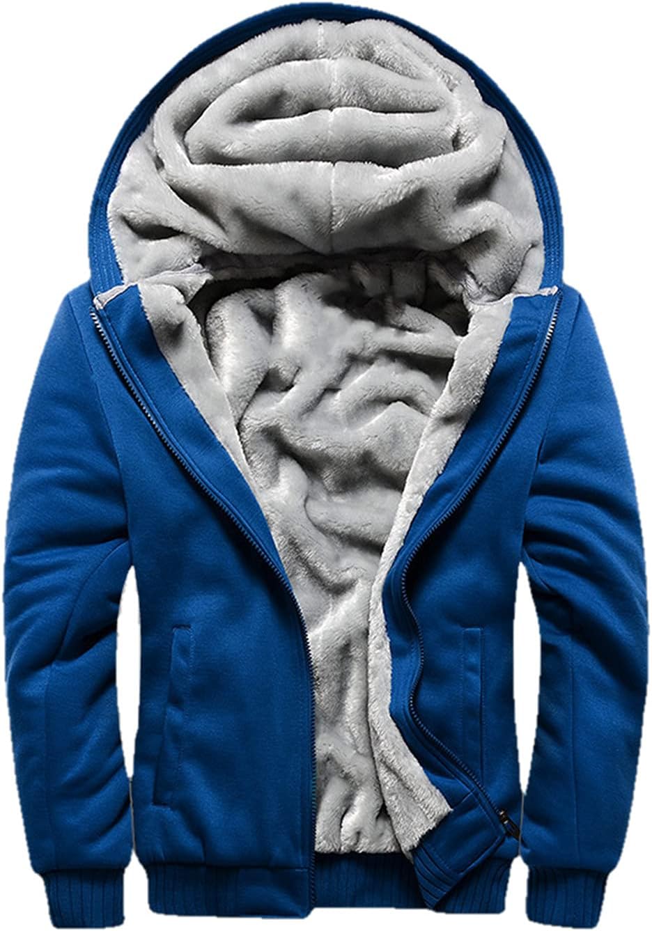 JiangWu Womens Fashion Horn Button Fleece Thicken Coat with Hood Winter Warm Jacket