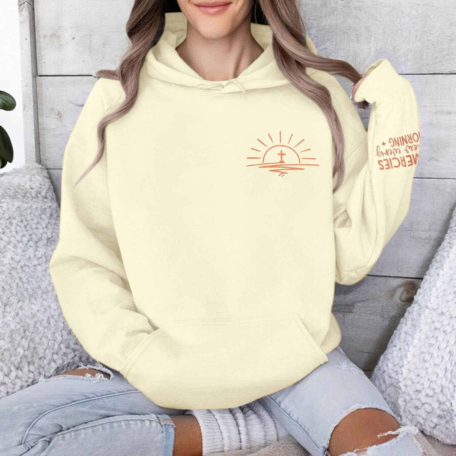 Christian Sweatshirt For Women Christian Graphic Hoodies Pullover - Bible Verse Sweatshirts Faith Top - Image 3