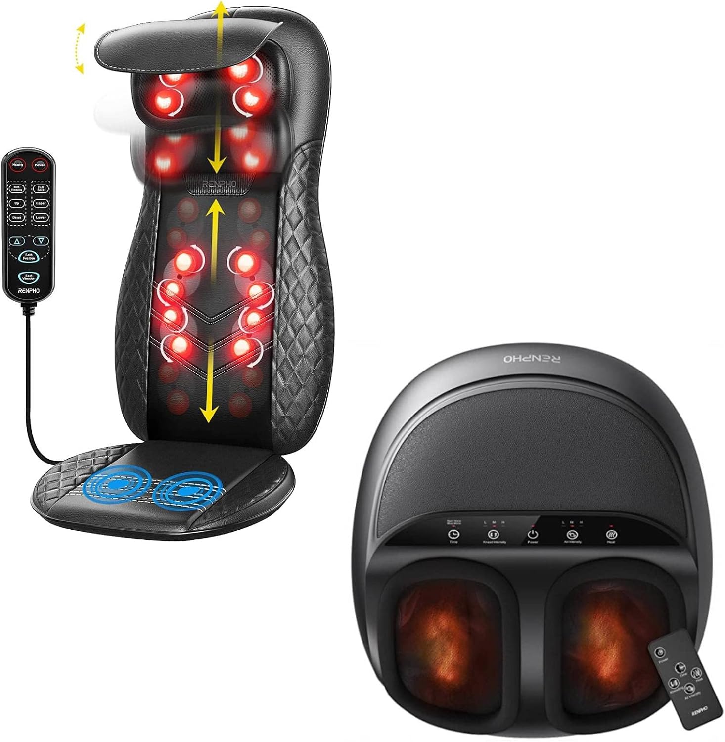 RENPHO Back Massager with Heat Foot Massager Machine with