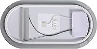 Vista 6 de Espejo retroiluminado con luces LED de 18 x 35 pulgadas, antiempañamiento, regulable, botón táctil, a prueba de agua, horizontal/vertical, espejo