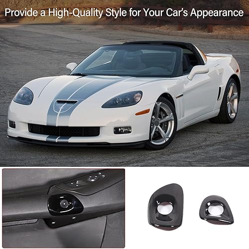 Miniatura 6 de Interruptor de bloqueo de puerta de coche decoración de botón, accesorios interiores de ABS, cubierta de marco Kit de ajuste para Corvette C6 2005