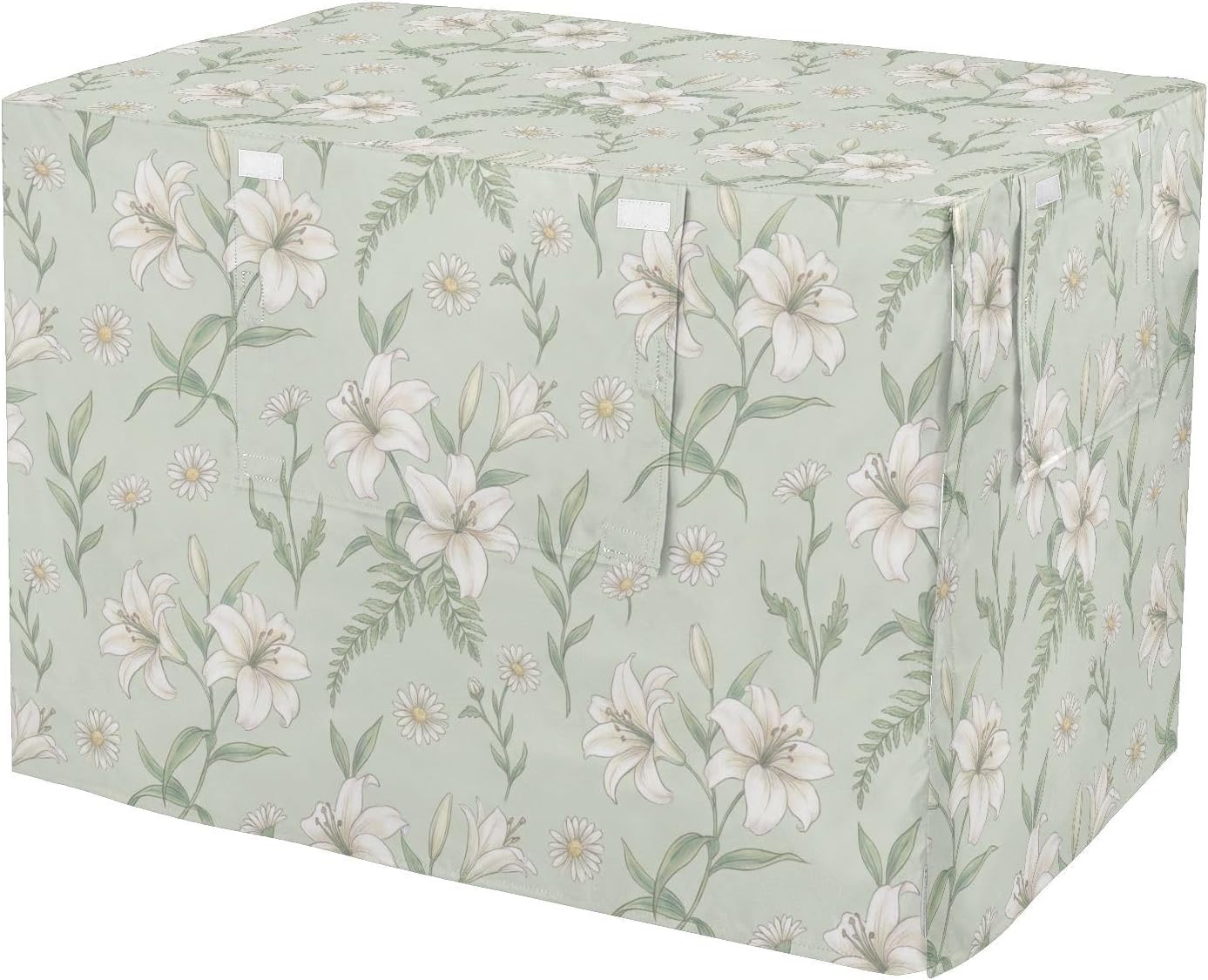 Duty 600D Silver Coated Dog Crate Cover, Water-Resistant Floral Print Pet Kennel Canopy with Mesh Windows for Optimal Ventilation, Universal Fit for Standard Wire Cage, Indoor & Travel