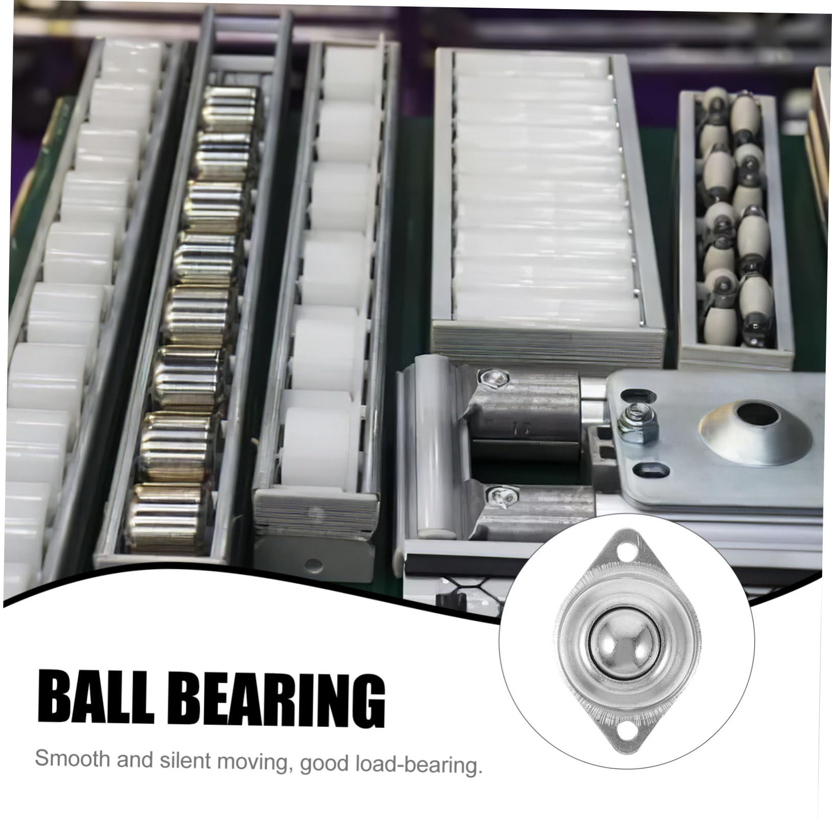 BELLIFFY 20pcs Universal Ball Roller Ball Transfer Bearings Flange Mounted Ball Transfer Round Universal ?????? Swivel Caster Wheels Rotation Ball Casters Wheels for Cart Balls Silver Steel