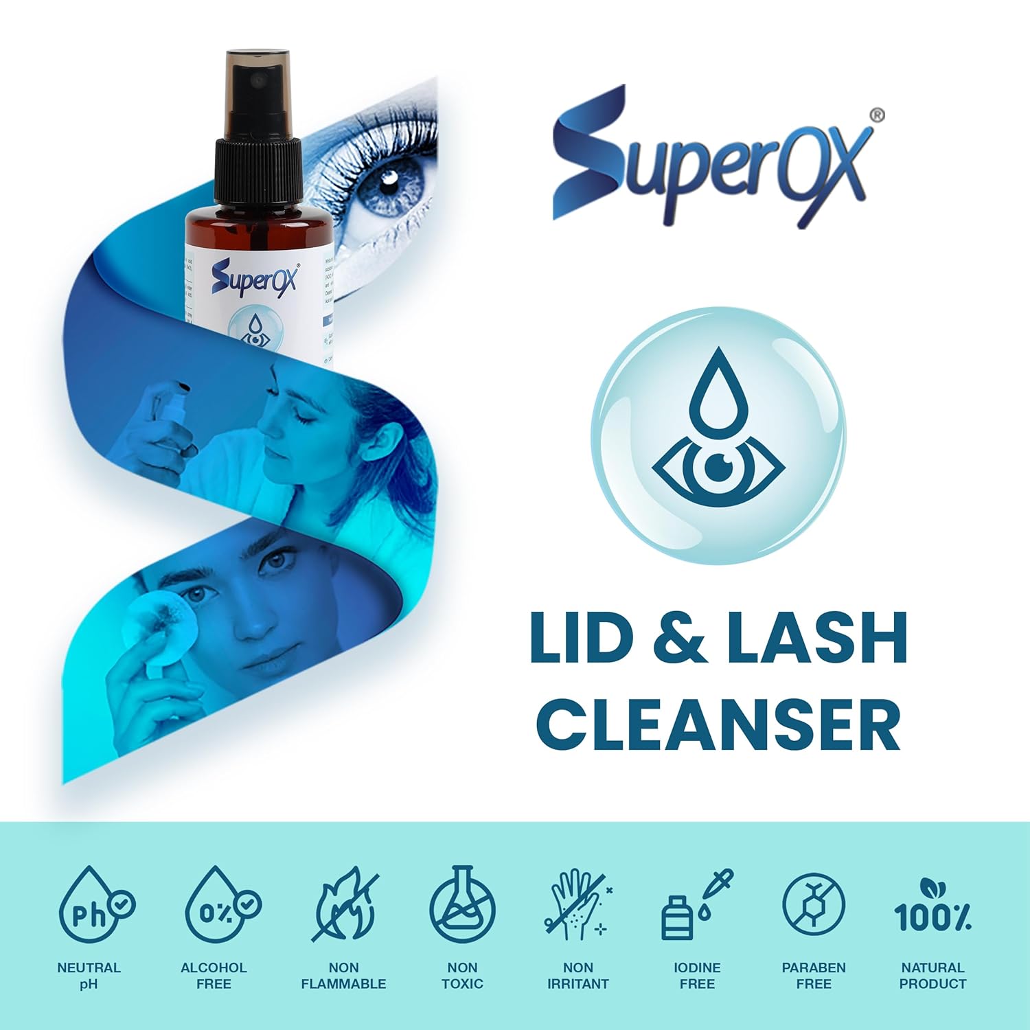 Superox Hypochlorous Acid Spray For Face - Natural Eyelid Cleanser - Safe for All Skin Types - Pure & Gentle Hypochlorous Acid Spray, 100 ml (3.38 oz) - Image 7