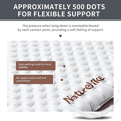 Miniatura 3 de Naturehike Colchoneta inflable para dormir ultraligera con aislamiento R5.8, 3.2 pulgadas de grosor para acampar, senderismo, escalada con bolsa