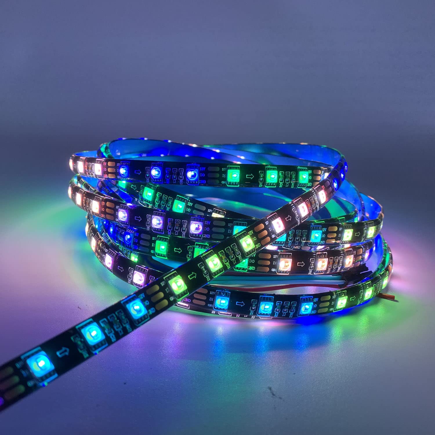 Led Strip Raspberry Pi 12V 5M Reel RGB LED Strip Lights, Brightest 5050 ...