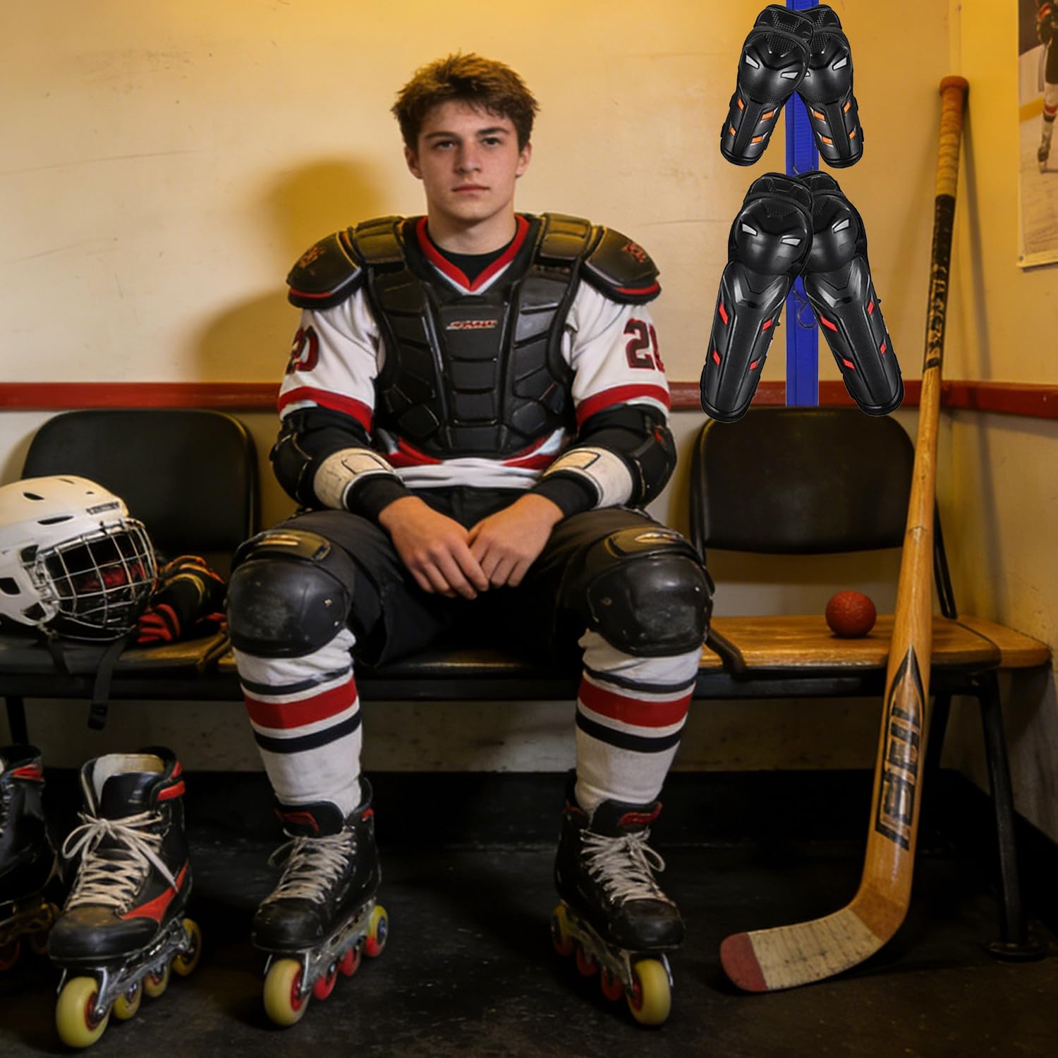 Étendoir pour Équipement de Hockey, Support de Séchage de Hockey, Bleu Cintre Portable de Hockey à 5 Crochets, Étendoir Hockey pour Casque, Gants, Écharpes, Ceintures, Vêtements, Sacs à Main