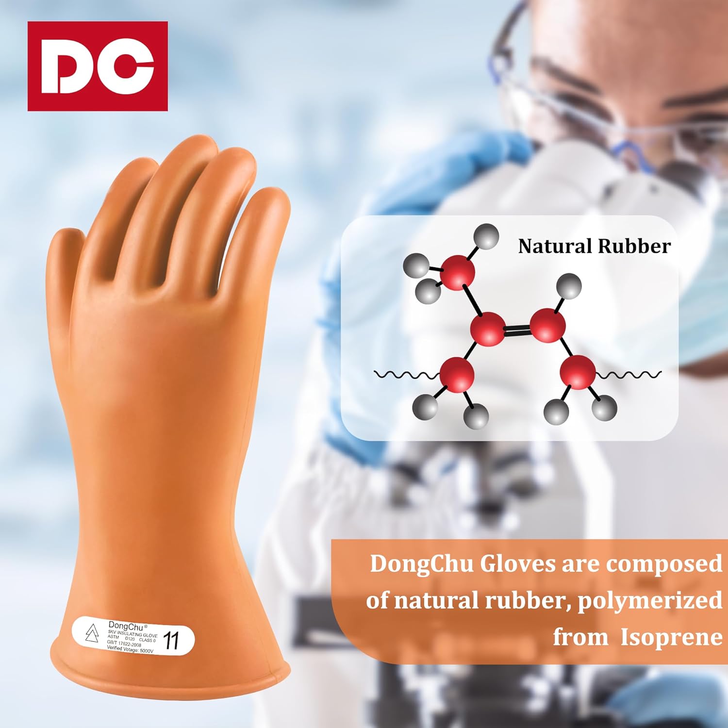 Natural Rubber Gloves High Voltage Electrical Insulating Linesmen's Gloves - Image 3