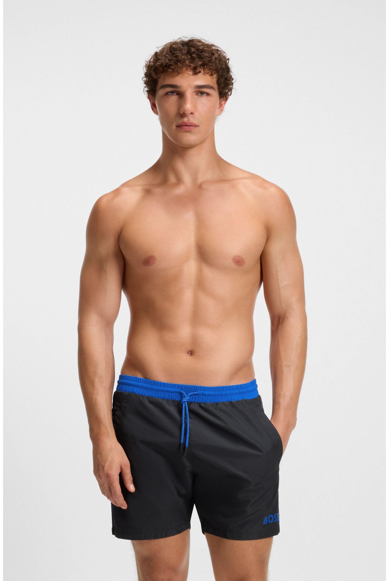 BOSS Herren Starfish A Schnell trocknende Badeshorts mit Kontrast-Logo