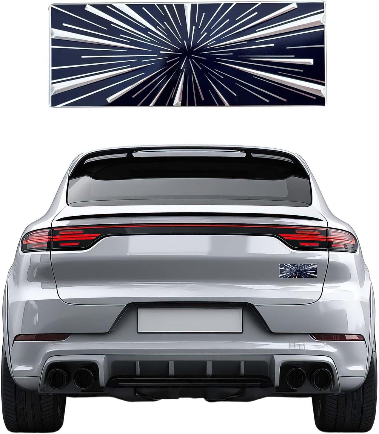 Time Tunnel Aluminum Badge Emblem Logo Sticker for Tesla Model 3 Y X S, Rear Trunk Performance Exterior Accessories Decoration