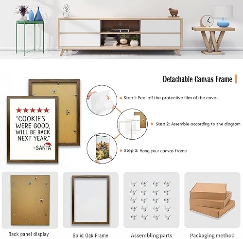 Miniatura 7 de GUTTATY Divertido arte de pared de cocina enmarcado, cartel con texto en inglés "Chef Was Cute Would Eat Here Again", bonitas imágenes de cocina,