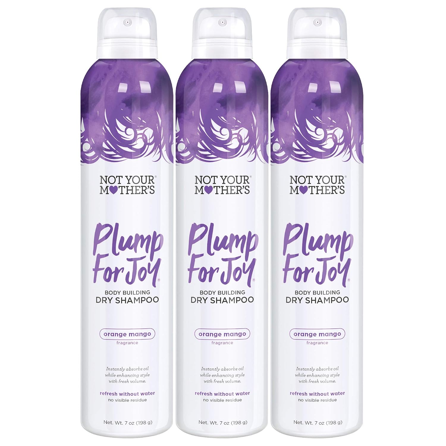 Not Your Mother's Plump for Joy Dry Shampoo (3-Pack) - 7 oz - Dry Shampoo - Instantly Absorbs Hair Oil While Enhancing Style with Fresh Volume