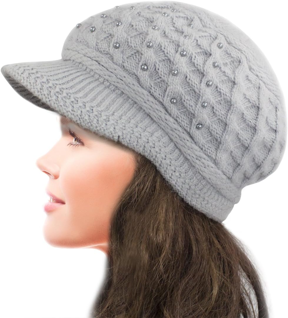 Dahlia Women's Chic Flower Newsboy Cap Hat Wool Blend - Dual Layer