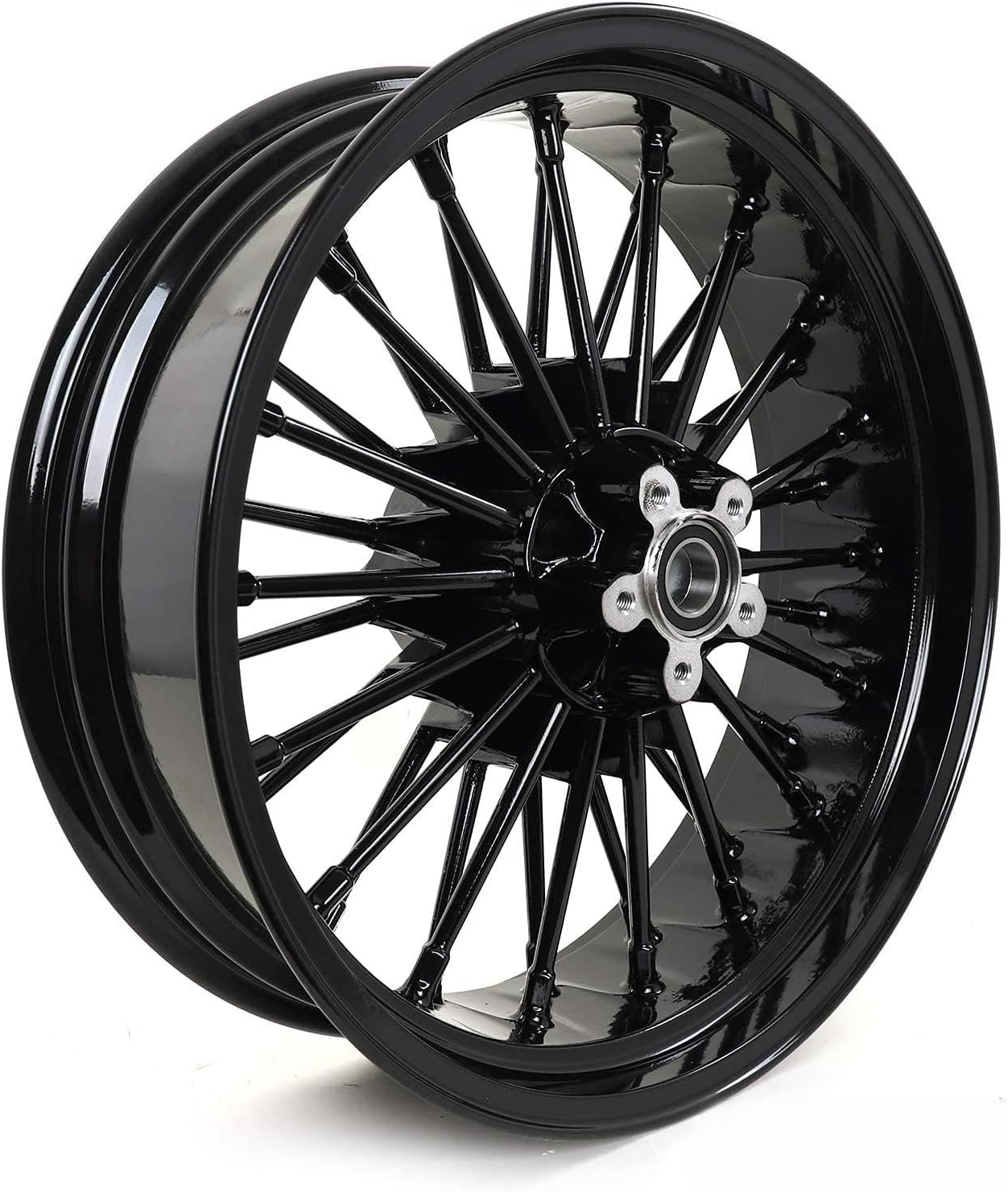 TOFR 17x6.0 Black Rear Wheel Rim Fat King Spokes Tubeless For Harley Dyna Fat Bob 2008-2017 Softail Standard Custom Night Train Springer 2006-2010 FatBoy 2007-2017