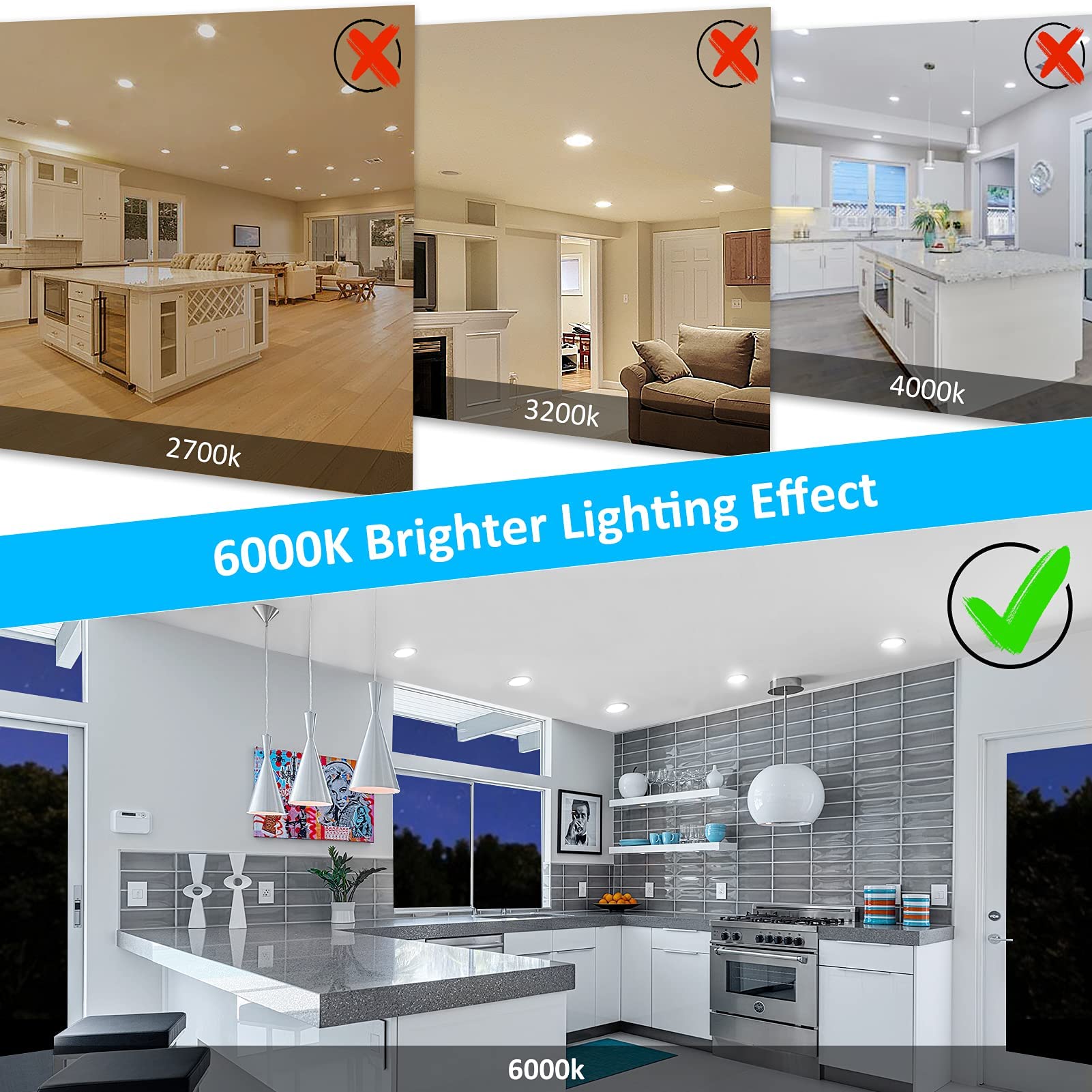Spot LED Ultra Plat Fabater - Alimentation USB 5V, Pour éclairage Sous Plan De Travail, Cuisine, Chambre - 6